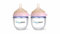 HappyMami, Set de 2 Biberones Personalizables 150ml, Color Rosa, Tetina de Silicona Grado Médico, Doble Sistema Anticólicos, Apto para Lavavajillas, Calientabiberones, Para todo tipo de Lactancia