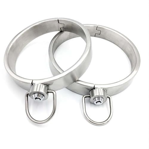 Tplkxurib Edelstahl Abschließbar Leicht Halsband SM Bondage Metall Halsreif,2 Größen Halsfessel Sex Halsbänder Fesseln Sklaven Kragen O Ring Erwachsene Spiel Spielzeug für Männer Frauen,Silber,Frauen