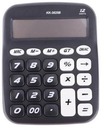 Elektronischer Taschenrechner, Kompakter Taschenrechner, Kunststoffgehäuse, Einfache Bedienung, Klarer Bildschirm für Zuhause, Klassenzimmer, Büro (Black)