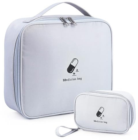 FePen Medikamententasche Reise, 2 Stück Reiseapotheke Tasche, Notfalltasche Leer, Medizin Aufbewahrungstasche, Erste Hilfe set Outdoor, für Home Office Reisen Outdoor