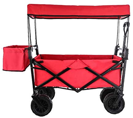 DDNGEJ Carrello della Spesa Portatile con tettuccio, Carrello da Giardino Pieghevole, Carrello per valigie per carichi Pesanti Carico da Campeggio: 100 kg