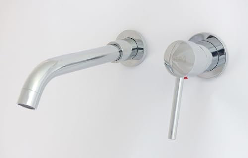 Nero Unterputz Bad Waschtisch Armatur Messing Chrom Hebel für Aufsatz Waschbecken Einhebelmischer Wand Wasserhahn