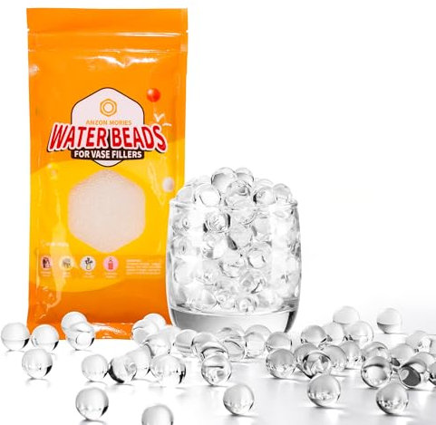 Anzon Mories Water Beads (Bulk Pack) Fills More Than 40 Vases Centerpieces Table Decorations, Clear Gel Beads Kit for Vase Fillers, Floating Candles, Home and Wedding Décor Growing Jelly Pearl
