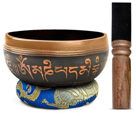 Tibetan Singing Bowl Set Brass - Master Healing Grade - Authentic Handcrafted Sound Bowl by Himalayan Bazaar