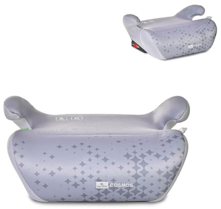 Lorelli Cosmos Kindersitzerhöhung Isofix 125 bis 150 cm (6-12 Jahre) Norm R129, Autositzerhöhung, tragbare Sitzerhöhung, Kindersitz, Autositz Erhöhungen für Kinder (Grau)