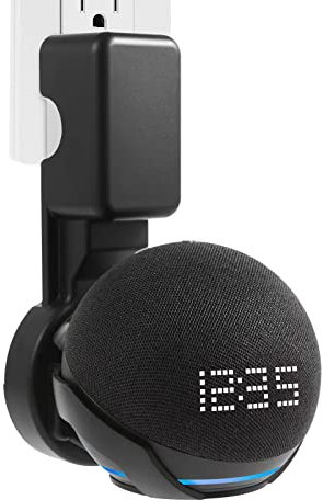 ZUOLACO Wall Mount for Ech0 Dot 5th Generation, Mount Stand for Dot 4th and 5th Gen, Space Saving Dot Accessories with Integrated Cable Management, Hiding Messy Wires(WL801) Black
