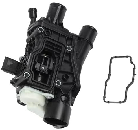 TOTMOX Thermostat, boîtier de thermostat, ensemble de boîtier de thermostat de liquide de refroidissement de moteur de voiture, compatible avec Citroën C4 C5 2.0 BlueHDi