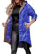QINQNC Piumino Invernale Donna Blauer Giubbotto Donna Womens Quilted Puffer Jacket Hooded Long Sleeve Zip Up Winter Coat Lightweight Warm Jackets with Pockets Cappotto Donna Elegante (Blue, XXL)