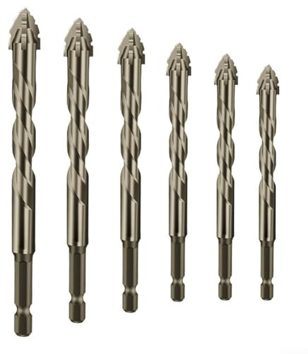 This Premium 6pc Eccentric Drill Bit Set is Your Go To Solution For Efficiently Creating Holes In Both Glass Bricks And Other Materials
