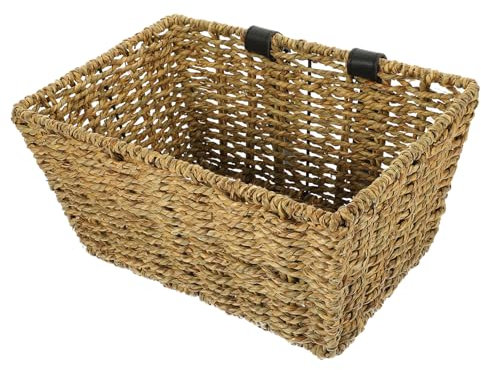 Sosoport 1stk Fahrradkorb Hundekorb Roller Fahrradkörbe Aus Weidengeflecht Spielzeugkorb Deckenkorb Lila Korb Vorderer Korb Weidenkorb Quadratisch Koffer Laufrad Sitz Khaki Schmiedeeisen