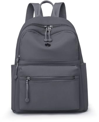 YUESITE Damen Rucksack Wasserdichte Nylon Casual Schultasche Daypack Leichtgewicht Reiserucksack Minirucksack Elegant,leichte Rucksackhandtasche zum Alltag Reise Schule Freizeit Einkaufen GeryPurple