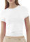 Womens Basic Short Sleeve Slim Fit T Shirts Soft Crewneck Crop Y2k Tees Summer Stretchy Cute Tops White M