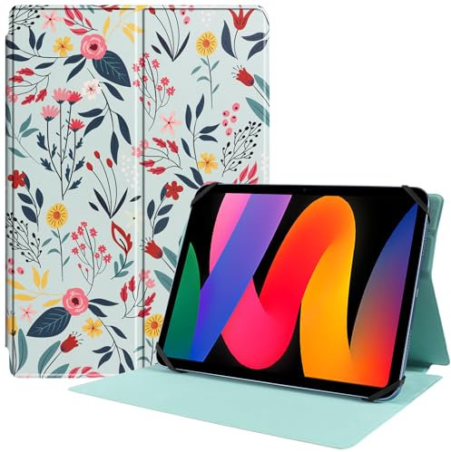 HGWALP Slim Universal Tablet 9 - 11 Pouces Étui,Protection Coque pour Tablette Tactile 9 9.7 10 10.1 10.5 11 Pouces,avec Plusieurs Angles de Vue et Conception de Trou de caméra,Spring Bloom
