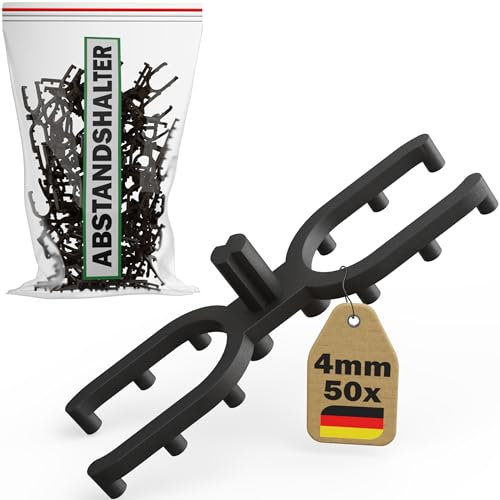 Abstandhalter Terrassendielen 50 Stück für 4mm Fuge - Distanzhalter aus Kunststoff für die Unterkonstruktion - Verhindert Staunässe