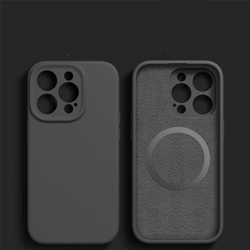 EGHFIXSD Silicone Case For iPhone 16 15 14 13 11 Pro Max Plus Wireless Charging Soft Cover,Graphite,For iPhone 13 Pro