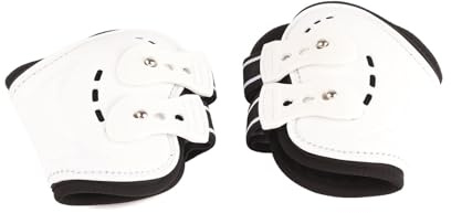 Streichkappen für Pferde, Hufglocken, Sehnenstiefel, Hinterbeinstiefel, stoßdämpfend, doppelter Hakenschlaufenverschluss, langlebiger Schutzhuf, für Pferdeschutzausrüstung (M)