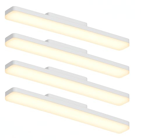 CBJKTX 4ER LED Deckenleuchte 40CM Weiß 4000K 18W | Deckenlampe Küche Tageslichtlampe Modern Flach Für Wohnzimmer Schlafzimmer Flur