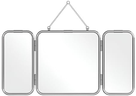 Quadratischer Dreifach Faltbarer Schminkspiegel, 30 * 60 cm HD-Dekorspiegel, Aufhängen Und Anlehnen, Für Badezimmer, Schlafzimmer