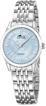 Lotus Damenuhr Analog aus Edelstahl 316L | Quarzuhr, Widerstandsfähiges Mineralglas, Wasserdicht 5 ATM, 19058/3, Classic Steel