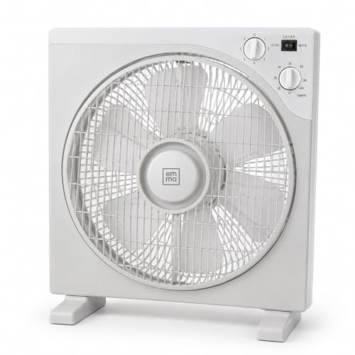 JYC CREATIVE Ventilador personal de metal ventilador de mesa de alta velocidad con 3 aspas de aluminio, 3 velocidades, rejilla de seguridad, inclinación ajustable, (Blanco 45W)