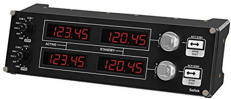 Logitech G Saitek Pro Flight Radio Panel Controlador de Radio de Simulación de Vuelo, 4 Pantallas Led Independientes con Controles, Modular y Personalizable, PC - Negro