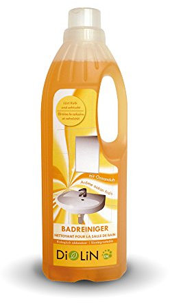 DiOLiN EM Badreiniger 1 Liter Nachfüllpack, Bio-Badreiniger für hyginische Sauberkeit im Bad; löst Kalk, Seifenreste und Schmutz, ist auch für die Toilette geeignet