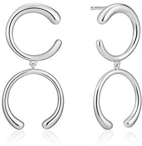 Ania Haie Damen-Ohrhänger Luxe Double Curve 925er Silber One Size Silber 32014111