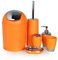 Badezimmer-Zubehör, Zahnbürstenhalter, Seifenschale, Spender, Gelb, Orange, 6 Stück