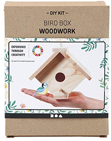 FEINSCHNITTkreativ Nistkasten | Bausatz | unbehandeltes Kiefernholz | Bastelset inkl. Leim & Nägeln