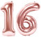 Siumir Zahlenballons Roségold Number Folienballons Zahl 16 Riesenzahl Luftballons für Geburtstag, Hochzeit, Jubiläum Party Dekoration