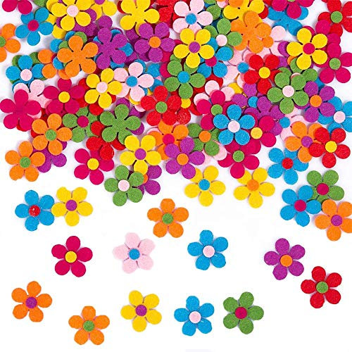 Yhuasia 100 Pcs Filzblumen Marienkäfer Deko - Hippie Deko - Bastelzubehör - Perfekt Für Floristen Und Bastelprojekte