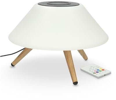 KSIX Omni Lámpara con Altavoz inalámbrico Lamp KSIX y Carga rápida inalámbrica. 10W, Qi Charger. Luz Ambiente 7 Colores. Control Remoto. TWS (True Wireless Stereo)