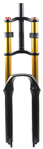 QHY 26/27.5/29 Inch DH MTB Bicycle Magnesium Alloy Suspension Air Fork, OIL Fork Straight Steerer Front Damping Adjustment 130mm Travel Shock Absorber (Color : AIR OPEN, Size : 27.5in)