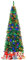 COSTWAY Albero di Natale, Slim con 150/250/350 Luci a LED Colorate, 226/708/1085 Rami Folti e Base Metallica per Festa (225 cm)