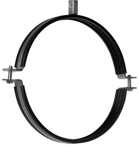 Ø 160mm / 6 inch Rubber Lined Steel Pipe Bracket/Clamp - Anti Vibration Suspension Ring - Duct Holder
