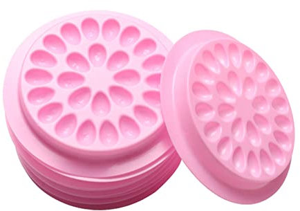 20pcs Eyelash Glue Holders, Disposable False Eyelash Glue Tray Plastic Eyelash Extension Glue Holders Stand Pads