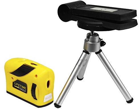 Baceyong 2 líneas 1 punto Horizontal y Vertical rojo 360 ° medición nivel láser autonivelante, herramienta de medición de línea cruzada Manual, con trípode