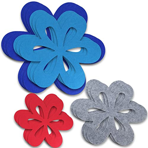 KINHARD Pfannenschoner 12er Set - Pfannenschutz Stapelschutz丨15/20/25/35 cm Extra Dicke Pfannenschoner Filz, Blumenform Topfschoner Stapelschutz (4 Farbe)