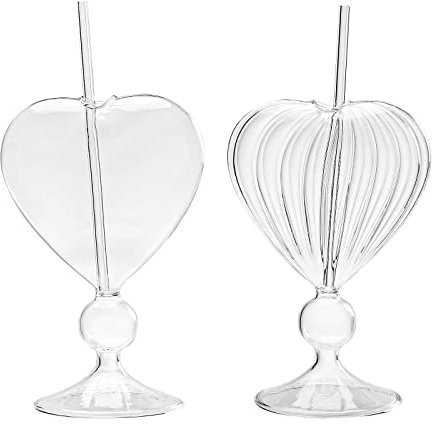 2pcs Creative Heart Shaped Wine Glass,240ml bar Cocktail Wine Glass,Creative Mushroom Shaped Cocktail Glass Suitable for bar furnishings