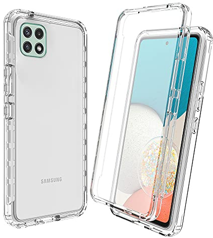 XINNI Coque pour Samsung Galaxy A22 5G | 360 Degrés Full Body Etui Solide Double Face Bumper Portable Transparent Housse