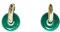 ASTER ALHELÍ - Pendientes Aros Mujer Chapados en Oro con Piedras Naturales - Pendientes Aros Dorados Mujer Piedras Semipreciosas - Perfectos para Regalo Original (Verde, Chapado en oro)