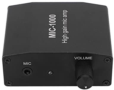 Kindpack Amplificatore per Microfono, Buona Sensibilità ALC, Controllo Automatico del Livello Audio, 3,5 mm Jack, Moderno e Professionale