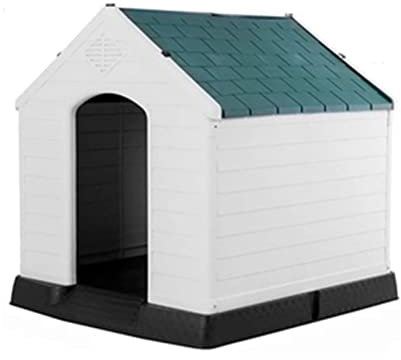 Hundehütte, Kunststoff, wasserdicht, belüftet, für Haustiere, Welpen, Hundehütte, Hundehütte mit Lüftungsschlitzen, 86,9 x 79,9 x 82,6 cm, große Kiste für jedes Wetter