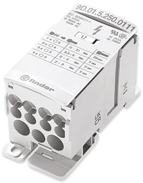 Finder 9D.01.5.250.0111 Verteiler Weiß 12polig 35 mm² 250 A 1000 V/AC, 1500 V/DC Leiter-Typ = L, N, PE