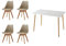 HJhomeheart Table à Manger Ronde avec 4 Chaises de Salle à Manger pour Salle à Manger Cuisine Salon Table à Manger en Verre et Chaises Beige