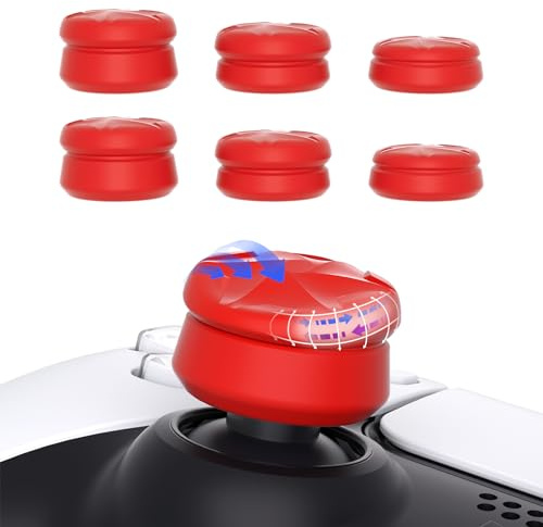 PlayVital 3 Höhen Cushion Thumbstick Caps für PS5/PS4, Joystick Kappen | Zubehör für Xbox Core Wireless Controller, Daumenkappen für Xbox One, für Elite Series 11, für Switch Pro, Razor-Rot