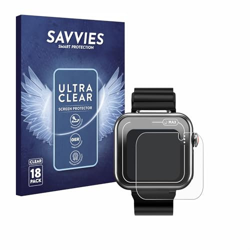 savvies Protector Pantalla para Vtech Kidizoom Smartwatch MAX (18 Unidades) Película Ultra Transparente