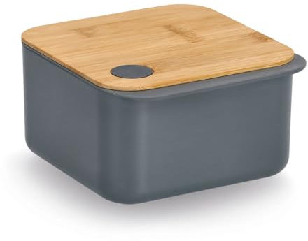 Zeller 14756 Vorratsbehälter m. Bambusdeckel, Kunststoff, ca. 15,4 x 14,1 x 8,2 cm