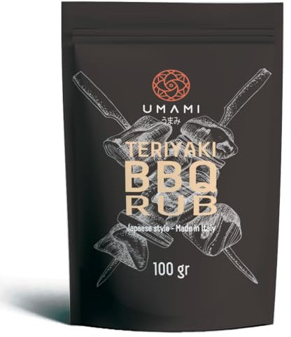 Umami Teriyaki Dry Rub, per BBQ, miscela di spezie per qualsiasi tipo di carne, prodotta in Italia, no coloranti, ne conservanti artificiali. Made in Italy.