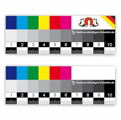Sachverständigen-Zubehör® ColorChecker [très fort aimant] Règle de couleur [10 cm] calibrage des caméras Photographie | Datacolor SpyderCheckr24 | Carte de Correction des Couleurs Photographique